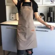Men Women Cooking Aprons Kitchen Restaurant Chef Bib Apron Dress with 2 Pockets