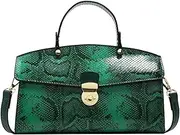 [IAMUHI] Women's Retro Evening Handbag Snake Pattern Top Handle Satchel Ladies Designer PU Leather Small Tote Crossbody Bag