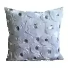 Couch Cushion Cover White 16"x16", Bed Decor Silk Floral - White Heaven