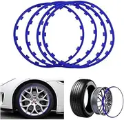 Trim Rings Wheel Rim Protector 16-20in Diameter Wheel Rims Hub Protectors Decor Strip, Car Rims Edge Trim Protector Wheel Protection Ring Auto Tire Guard 4PCS (Color : Blue, Size : 17inches)