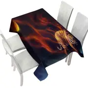 Cool Animal Art Day Bringer Sun and Tiger Tablecloth