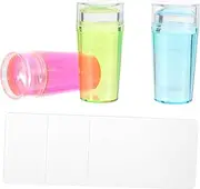 Healeved 3 Set Nail Art Stamp Set Silicone Nail Stamper Scrapper for Diy Manicure Home Salon Use