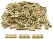 Lego 100 New Tan Plates 1 x 3 Studs Pieces