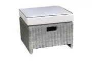 CARLTON - Outdoor Wicker Ottoman Footstool