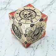 7-in-1 Rotating Metal Dice Cube, 6-Sided Polyhedral Spinner Dice Set for Tabletop Roleplaying Games, Zinc Alloy Fidget Dice for Game Masters and Players