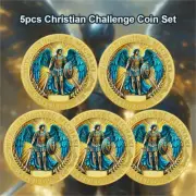 5XArchangel Michael Guardian Christian Challenge Coin Psalm 91:10-11 Verse Token