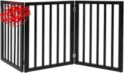 3-Panel Foldable Dog Gate Portable Retractable Pet Fence for Doorways & Stairs