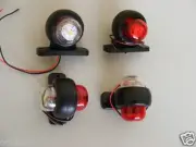 4 24V Red White Corner Side Marker LED Lights Outline Lamp Truck Trailer Van Bus