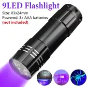 UV Flashlight LED Ultraviolet Torch Zoomable Mini Ultra Violet Lights 395/365Nm