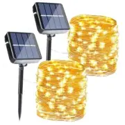 Solar Christmas Lights Outdoor, 2Pack Total 80FT 8 Modes 240LED Warm White
