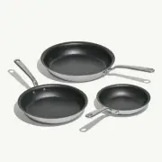Made In Cookware ProCoat NonStick 3 Piece Frying Pan & Lid Set of 4 (8",10",12")