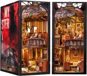 DIY Book Nook Kit, 3D Wooden Puzzle Booknook DIY Miniature Dollhouse Kit DIY Boo