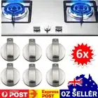 6x Universal 6mm Gas Stove Knob Kitchen Cooker Oven Cooktop Metal Switch Control