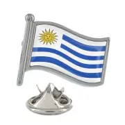Uruguay Flag Silver Lapel Pin Badge