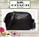 NWT COACH CA069 MINI JAMIE Leather CAMERA Crossbody Bag In BLACK Gold Tone Hdwr