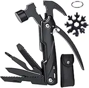 15-in-1 Multitool Hammer Black 18 In 1 Snowflake Multi Tool, Camping Accessories Survival Gear, Dad Husband Grandpa Men Cool Gadget Stocking Stuffers Gift, Christmas Birthday Father'day Gift