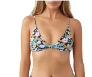 O'Neill Womens Size Small Tatum Pismo Bikini Top Multicolor Front Knot NEW