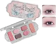Flower Knows Swan Lake Ballet Eyeshadow Palette Delicate Matte Glow Waterproof 6-Color Glitter Eyeshadow Palette (C03)