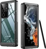[Temdan] for Samsung Galaxy S22 Ultra Case Waterproof, Built in Screen Protector 360° Full Body Heavy Duty Shockproof IP68 Waterproof Galaxy S22 Ultra Case for Samsung S22 Ultra 5G 6.8 inch Black