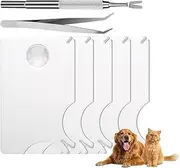 YOYEAH Tick Tweezers Set for Dogs and Cats - Includes 5 Tick Cards with Magnifying Glass, Stainless Steel Tick Tweezers and Tick Hooks - Easy Removal of Ticks in Humans, Children, Dogs and Cats