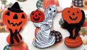 Halloween Classic Pumpkin Black Cat Ghost Blow Mold embroidered PATCH SET