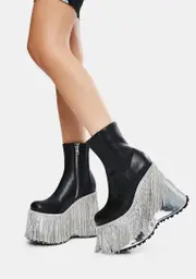 [Club Exx] Dream Me Up Fringe Platform Boots