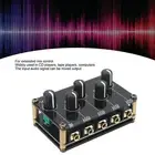 Mini Stereo Audio Mixer 4 Channel Acrylic Metal Sensitive Black Audio Mixer