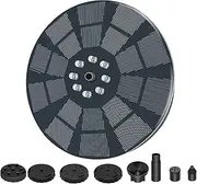 Solar Fountain Pump 3W Solar Powered Bird Bath Fountain 7 Spray Patterns Water Pump with d Lights Battery Backup for Garden Pond Pool Fish Tank Aquarium and Pet Black One Size