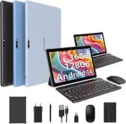 FASTWD Tablet 10 Inch Android 14 Tablet with 5G WiFi36GB RAM + 128GB ROM (1TB TF), 8MP + 13MP, 8000mAh, with Keyboard, Mouse, Holster, Pen, Blue