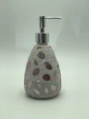 Rose Gold Glass Mosaic Soap Dispenser Pump Bottle Soap Holder Crystal Colourful