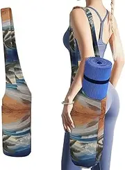 JKLQWH Coconut Palm Tree Sandy Beach Printed Yoga Mat Bag Long Tote with Pockets for Your Yoga Accessories Exercise Yoga Mat Carrier Holder Multi-Functional Storage Bag Holds Most Pilates Mats