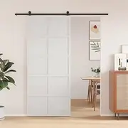 Barn Door White 90x208 cm Solid Wood Pine - Sliding Interior Door for Bedroom, Bathroom, Kitchen - Space-Saving Design, Rustic Charm, Sturdy & Durable