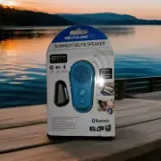 New SoundLogic XT Bluetooth Slimmest Selfie Hands Free Speaker w Mic & remo blue