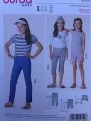 Burda Sewing Pattern 9444 Girls Childs Fitted Pants Shorts Size 7-14 Uncut
