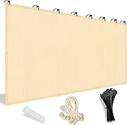 Shade&Beyond 90% Sun Shade Cloth with Grommets, 10' X 12' Pergola Shade Cover Canopy, Mesh Tarp Sun Screens for Patio, Outdoor, Garden, Backyard, Wheat