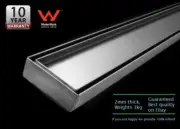 800mm Tile Insert Stainless Steel Linear Shower Bathroom Grate Drain "2mm thick"