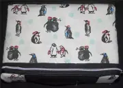 Coleman Penguins in Mittens & Scarves Snowflakes 4-Pc KING Flannel Sheet Set