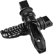 SLAVIK 8MM Hole Aluminum Motorcycle Rear Passenger Foot Pegs Pedals Footrest Scooter Foot-Peg Motorbike Pedal Modification 2pcs /set (Color : Black)