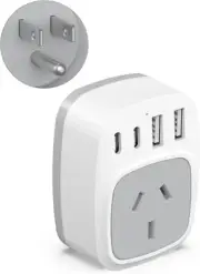 Yundian US Travel Adapter AU to USA Plug 2 USB C Fast Charge for America Canada