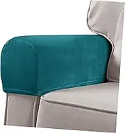 FUTUREORYY 2Pcs Elastic Armrest Covers Solid Color Armrest Protectors for Sofas Chairs Recliners Comfortable Cloth for Home Office