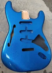 STROCASTER semi hollow F-hole guitar body large particle blue