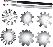 FRCOLOR Stainless Steel Manicure Nail Trimmer Nail Cutter Template Set French Manicure Stencil