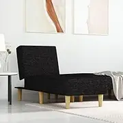 Chaise Longue Black Fabric Reclining Lounge Sofa Chair - 3 Convertible Positions for Indoor Relaxation, High-Density Foam Upholstered, 110 kg Capacity, Stylish, Sturdy and Comfortable for Living Room