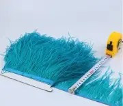 Dark Turquois Ostrich Feather Trims Fringes Sewn on Feather 1 Yard (USA)
