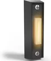 LED Lighted Sturdy Plastic Door Chime Push Button BT4BL Black | Classic Rectangu