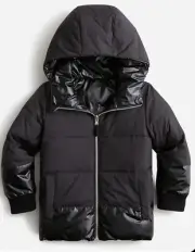 Crewcuts Girls' reversible metallic puffer jacket with PrimaLoft®, Black, NWT