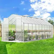 [ALFORDSON] Greenhouse Garden Shed Cover, Walk-in Tunnel Green House with Ventilation Windows, Aluminium Steel Frame Grow Tent for Gardening Plants Flowers, 250x190x180MM