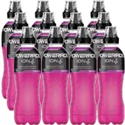 Powerade Blackcurrant ION4 Sports Drink Electrolytes 600ml Pack 12 Carton Bulk
