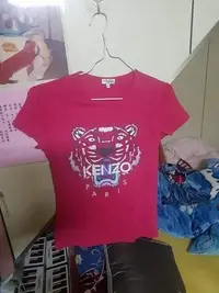 在飛比找Yahoo!奇摩拍賣優惠-Kenzo Tiger虎頭圓領短T 紅色短袖t-shirt上