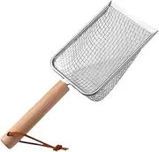 ＫＬＫＣＭＳ Litter Pan Scooper Cat Litter Spoon with Handle Cleaner Deep Scooper Pet Sifter Scooper Cat Sand Sifter for Aquarium Lizards, 2.5mm Mesh